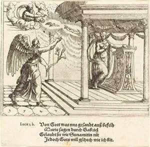 Archangel Gallery: The Annunciation, 1547. Creator: Augustin Hirschvogel