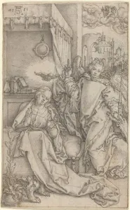 Archangel Gallery: The Annunciation, 1552. Creator: Heinrich Aldegrever