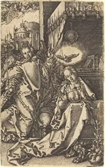 Angel Gabriel Gallery: The Annunciation, 1553. Creator: Heinrich Aldegrever