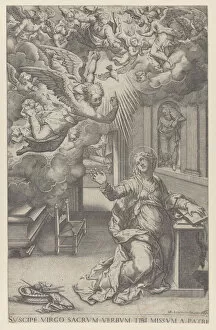 The Annunciation, 1571. Creator: Mario Cartaro