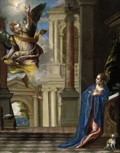 Divine Prints: The Annunciation, 1580. Creator: Paolo Veronese