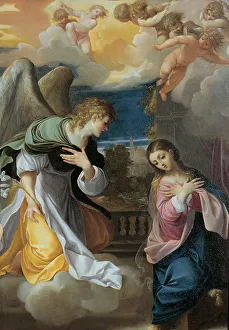 Lodovico 1555 1619 Prints: The Annunciation, 1603-1604. Creator: Carracci; Lodovico (1555-1619)
