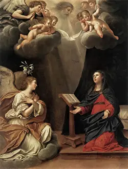 Message Prints: The Annunciation, 1630. Creator: Francesco Albani