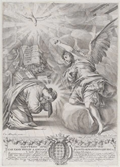Latin Text Gallery: The Annunciation, 1652. Creator: Johann Jakob Thurneysen the Elder