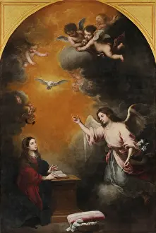 Bartolom Estebn 1617 1682 Prints: The Annunciation, 1665-1666. Creator: Murillo, Bartolome Esteban (1617-1682)