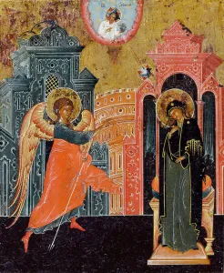 The Annunciation, between 1700 and 1800. Creator: School of Palekh
