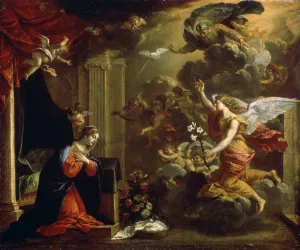 Message Prints: The Annunciation, 17th century. Artist: Eustache Le Sueur