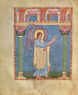 Irmengard Of Nellenburg Prints: The Annunciation, Angel Gabriel, shortly after 1053. Creator: Unknown