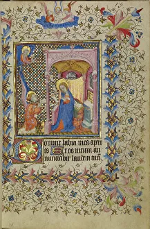 The Annunciation; Book of Hours, about 1400-1410. Creator: Unknown