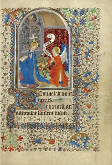 Hannibal Master Of The Harvard Prints: The Annunciation; Book of Hours, about 1420-1430. Creator: Master of the Harvard Hannibal