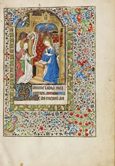 The Annunciation; Book of Hours, about 1440-1450. Creator: Workshop of the Bedford Master