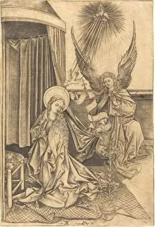 Angel Gabriel Gallery: The Annunciation, c. 1480 / 1490. Creator: Israhel van Meckenem