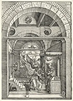 Early 16th Century Prints: The Annunciation, c. 1503-1505. Creator: Albrecht Dürer (German, 1471-1528)
