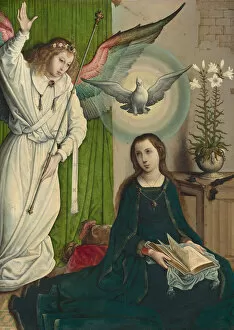 Angel Gabriel Gallery: The Annunciation, c. 1508 / 1519. Creator: Juan de Flandes, the Elder