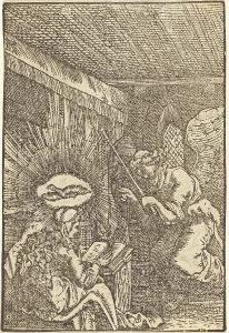 Altdorfer Albrecht Prints: The Annunciation, c. 1513. Creator: Albrecht Altdorfer