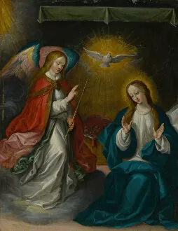 Angel Gabriel Gallery: The Annunciation, c. 1620. Creator: Frans Francken II