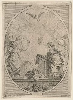 Angel Gabriel Gallery: The Annunciation, c. 1730. Creator: Unknown