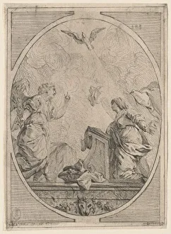 Angel Gabriel Gallery: The Annunciation, c. 1730. Creator: Unknown