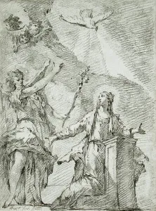 Francesco Salvator Fontebasso Prints: The Annunciation, c1740. Creator: Francesco Fontebasso