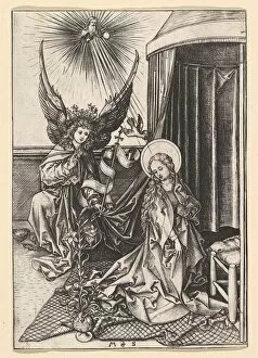 Angel Gabriel Gallery: The Annunciation, ca. 1435-1491. Creator: Martin Schongauer