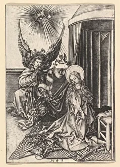 Martin Prints: The Annunciation, ca. 1435-1491. Creator: Martin Schongauer