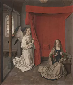 Los Angeles Collection: The Annunciation, ca 1455. Artist: Bouts, Dirk (1410 / 20-1475)