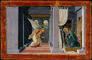 Kneeling Collection: The Annunciation, ca. 1485-92. Creator: Sandro Botticelli