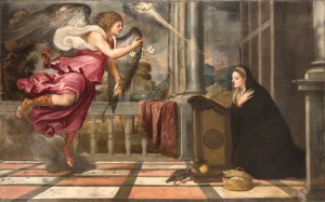 Annunciation Prints: The Annunciation, ca 1538-1539. Creator: Titian (1488-1576)