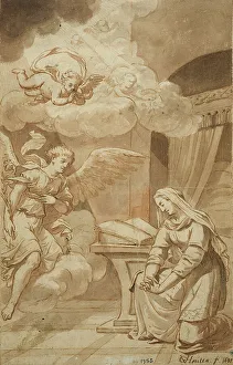 Brown Wash Prints: The Annunciation. Creator: Gerard van Houten
