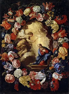 The Annunciation with Flowers, 17th or early 18th century. Artist: Carlo Maratta The Annunciation with Flowers, 17th or early 18th century. Artist: Carlo Maratta