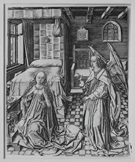 Prints Collection: The Annunciation, late 15th century. Creator: Master FVB