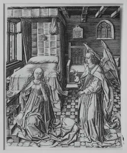 Virgin Mother Collection: The Annunciation, late 15th century. Creator: Master FVB