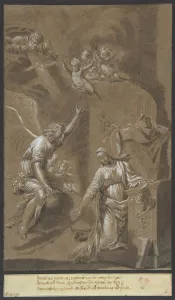 Angel Gabriel Gallery: The Annunciation, late 17th century. Creator: Johann Jakob von Sandrart