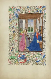 Vrelant Guillaume Prints: The Annunciation; Llangattock Hours, 1450s. Creator: Master of the Llangattock Hours