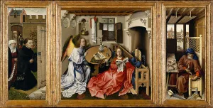 Annunciation Prints: The Annunciation (Merode Altarpiece), ca 1428-1432. Artist: Campin, Robert (ca. 1375-1444)
