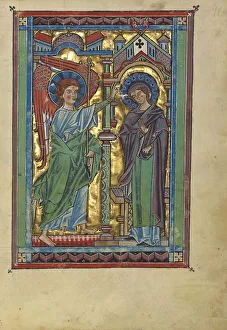 Pregnant Prints: The Annunciation; Psalter, about 1240-1250. Creator: Unknown