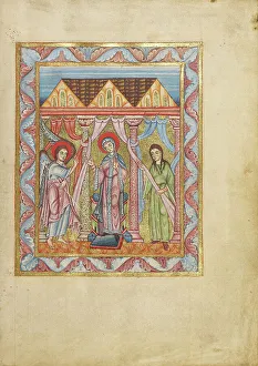Recto Prints: The Annunciation; Sacramentary, about 1025-1050. Creator: Unknown