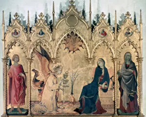 Simone Martini Collection: The Annunciation and Two Saints, 1333. Artist: Simone Martini
