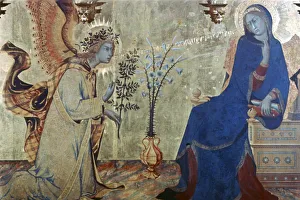 Martini Collection: The Annunciation and Two Saints, (detail), 1333. Artist: Simone Martini