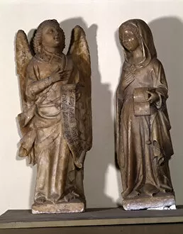 Annunciation, sculpture group in marble representing the Archangel Gabriel and the Virgin Mary