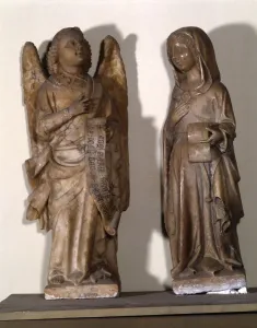 Episcopal Museum Prints: Annunciation, sculpture group in marble representing the Archangel Gabriel and the Virgin Mary