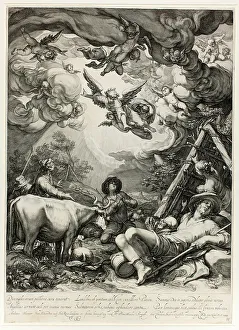 Saenredam Jan Prints: The Annunciation to the Shepherds, 1599. Creator: Jan Saenredam