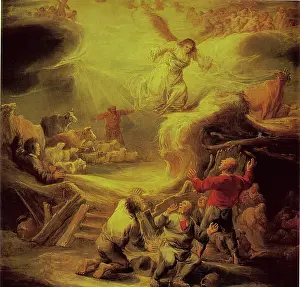 Nativity Prints: The Annunciation to the Shepherds, 1644. Creator: Benjamin Gerritz Cuyp