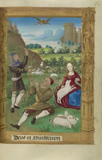 The Annunciation to the Shepherds; Book of Hours, 1478. Creator: Master of Guillaume Lambert