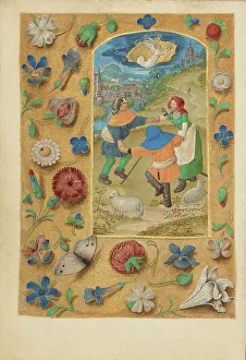 Message Prints: The Annunciation to the Shepherds; Crohin-La Fontaine Hours