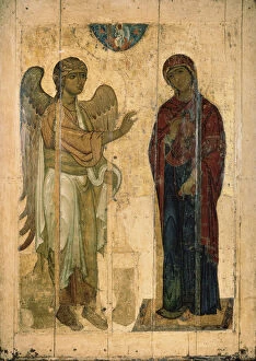 Novgorod School Gallery: The Annunciation of Ustyug, 1130-1140. Artist: Russian icon