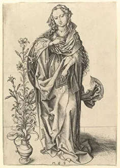 The Annunciation: The Virgin, ca. 1435-1491. Creator: Martin Schongauer The Annunciation: The Virgin, ca. 1435-1491. Creator: Martin Schongauer