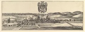 Wenceslaus And Xa0 Prints: Ansbach and Coburg, View (a) of two views (a&b). 1625-77. Creator: Wenceslaus Hollar
