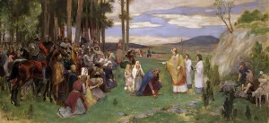 Frankish Prints: Ansgar Preaching Christianity, late 19th-early 20th century. Creator: Georg Pauli