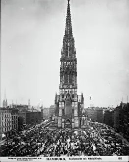 Named Prints: Ansichtskarte Hamburg, Nikolaikirche am Hopfenmarkt. Creator: Unknown